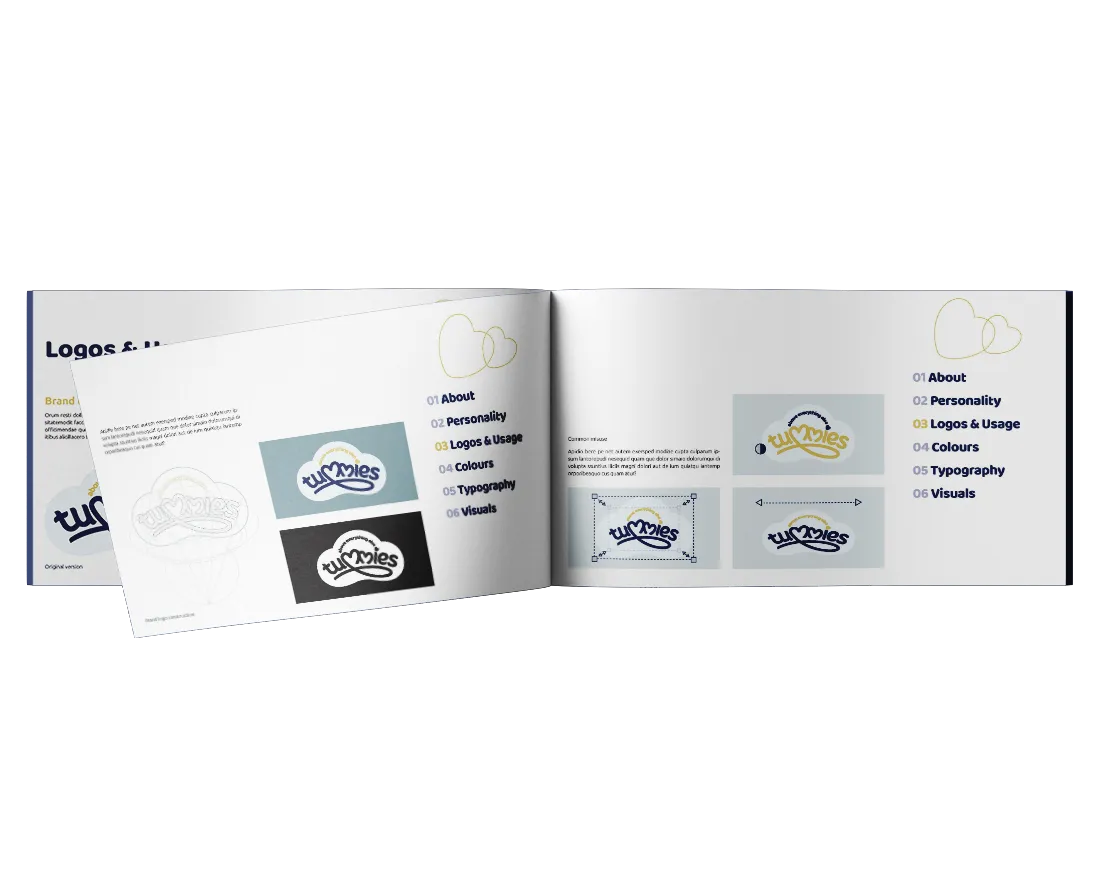 tummies brand book mockup