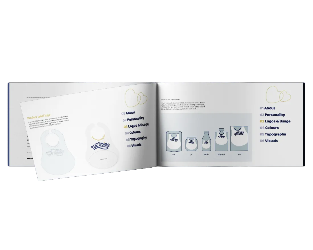 tummies brand book mockup